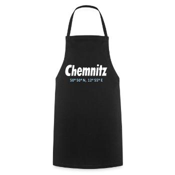 Chemnitz coordinates - Cooking Apron - black - Front - AI Model Male 185 dark (185cm)