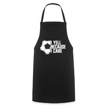 I'm screaming because I care about football parents - Cooking Apron - black - Front - AI Model Male 185 dark (185cm)