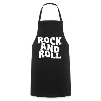 Mutiges Rock'n'Roll-Typografie-Design - Kochschürze - Schwarz - Vorne - AI Model Male 185 dark (185cm)