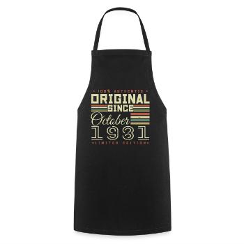 Legendary Since October 1981 | October 1981 - Cooking Apron - black - Front - AI Model Male 185 dark (185cm)