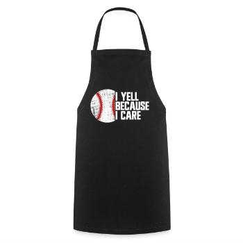 I scream because it is important to me, baseball parents - Cooking Apron - black - Front - AI Model Male 185 dark (185cm)