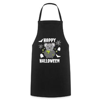 Mouse Happy Halloween Witch's Cauldron Bat - Cooking Apron - black - Front - AI Model Male 185 dark (185cm)