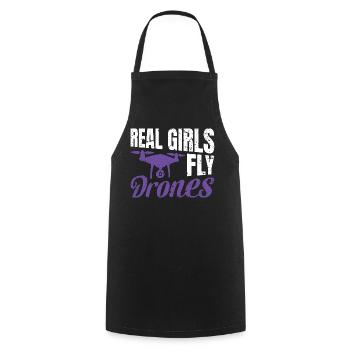 Les vraies filles pilotent des drones - Tablier de cuisine - noir - Devant - AI Model Male 185 dark (185cm)