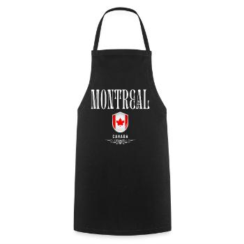 Montreal Canada, elegant and minimalist design - Cooking Apron - black - Front - AI Model Male 185 dark (185cm)