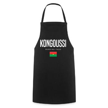 Kongoussi Burkina Faso - Cooking Apron - black - Front - AI Model Male 185 dark (185cm)