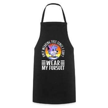 4Only Wearing This Since I Can't Wear My Fursuit - Cooking Apron - black - Front - AI Model Male 185 dark (185cm)