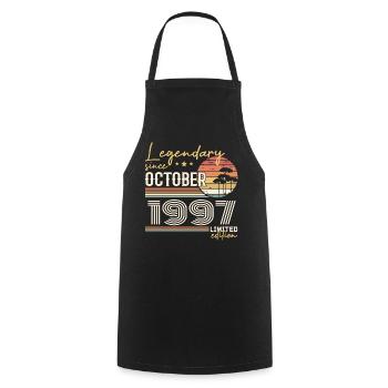 October 1997 Gift - Awesome Since October 1997 - Cooking Apron - black - Front - AI Model Male 185 dark (185cm)