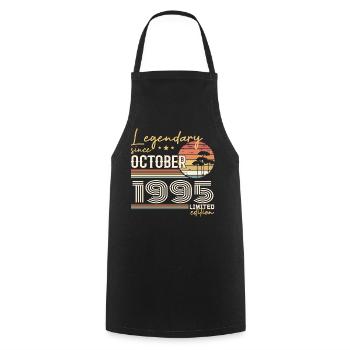 October 1995 Gift - Awesome Since October 1995 - Cooking Apron - black - Front - AI Model Male 185 dark (185cm)
