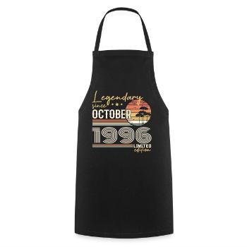 October 1996 Gift - Awesome Since October 1996 - Cooking Apron - black - Front - AI Model Male 185 dark (185cm)