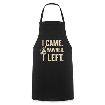 Sleepy Yawn Left Tee Design - Cooking Apron - black - Front - AI Model Male 185 dark (185cm)