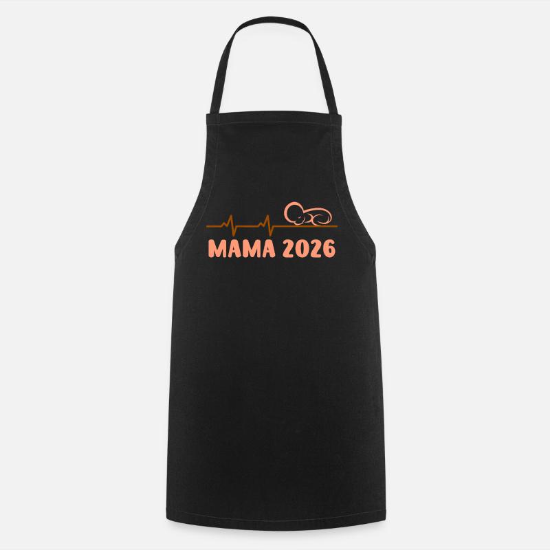 Future maman MAMA 2026 Bébé arrive Drôle - Tablier de cuisine - noir