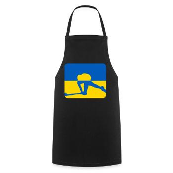 Ukraine Frieden Hockey Design - Kochschürze - Schwarz - Vorne - AI Model Male 185 dark (185cm)