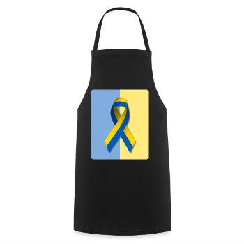 Peace for Ukraine - Cooking Apron - black - Front - AI Model Male 185 dark (185cm)