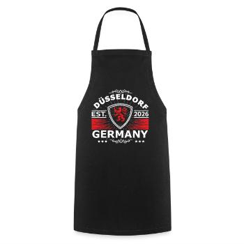 Düsseldorf Design – Proud of the city - Cooking Apron - black - Front - AI Model Male 185 dark (185cm)