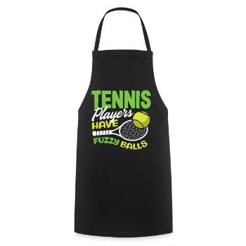 Tennis Players Have Fuzzy Balls - Cooking Apron - black - Front - AI Model Male 185 dark (185cm)