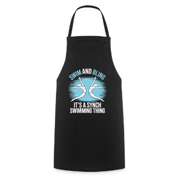 Synchronschwimmen Kunstschwimmen Wassersport - Kochschürze - Schwarz - Vorne - AI Model Male 185 dark (185cm)