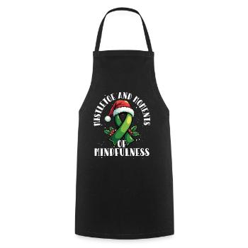 Let your mental health be happy and - Cooking Apron - black - Front - AI Model Male 185 dark (185cm)