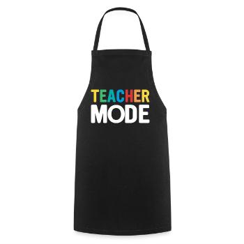 Teacher design with colorful letters - Cooking Apron - black - Front - AI Model Male 185 dark (185cm)