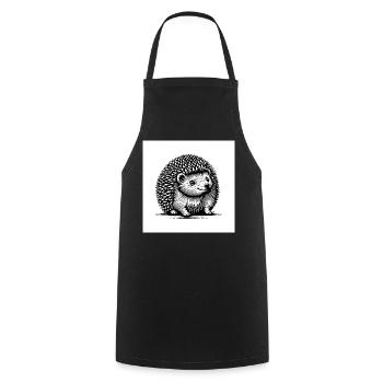Playful hedgehog with a friendly look - Cooking Apron - black - Front - AI Model Male 185 dark (185cm)