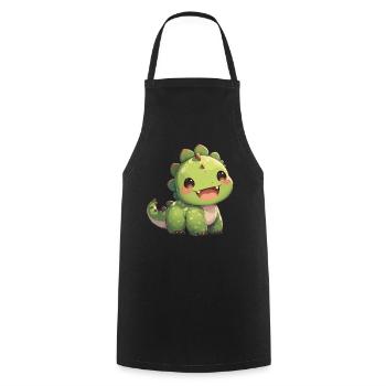Dino Saurier Dinosaurier - Kochschürze - Schwarz - Vorne - AI Model Male 185 dark (185cm)