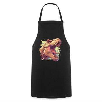 Dino Saurier Dinosaurier - Kochschürze - Schwarz - Vorne - AI Model Male 185 dark (185cm)