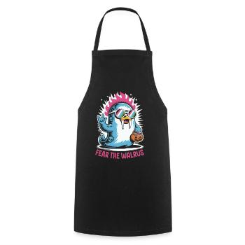 Walrus Punk Rocker Halloween - Cooking Apron - black - Front - AI Model Male 185 dark (185cm)