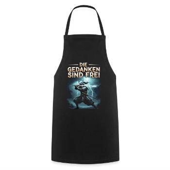 Thoughts Are Free Samurai Warrior Saying - Cooking Apron - black - Front - AI Model Male 185 dark (185cm)