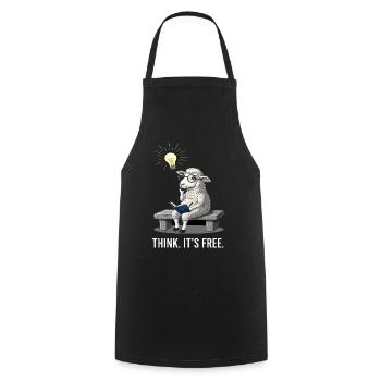 Thinking Sheep - Freedom - Cooking Apron - black - Front - AI Model Male 185 dark (185cm)
