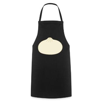 Minimalistische Bao Bun Illustration für Bekleidung - Kochschürze - Schwarz - Vorne - AI Model Male 185 dark (185cm)