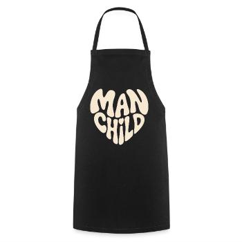 Homme et enfant en forme de cœur - Tablier de cuisine - noir - Devant - AI Model Male 185 dark (185cm)