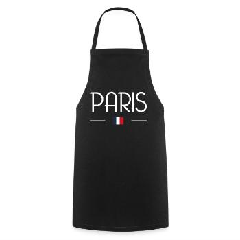 Paris - Kochschürze - Schwarz - Vorne - AI Model Male 185 dark (185cm)