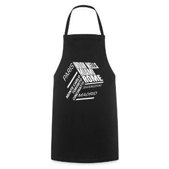 Tennis Shirt Masters Tournaments - Cooking Apron - black - Front - AI Model Male 185 dark (185cm)