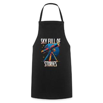 Astronom Sterngucker Stargazer Sky Full Of Stories - Kochschürze - Schwarz - Vorne - AI Model Male 185 dark (185cm)