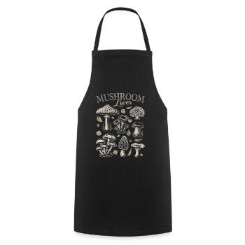 Mushroom Lover, Mushroom Collector - Mushrooms - Saying - Cooking Apron - black - Front - AI Model Male 185 dark (185cm)