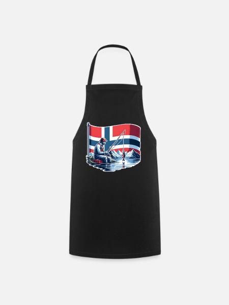 Norwegen Angeln Boot - Kochschürze - Schwarz