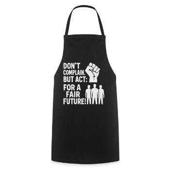 Acting for a fair future - Cooking Apron - black - Front - AI Model Male 185 dark (185cm)
