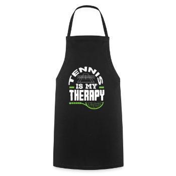Tennis Is My Therapy For Tennis Players - Cooking Apron - black - Front - AI Model Male 185 dark (185cm)