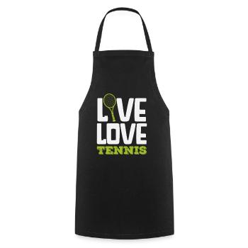 Live Love Tennis Player Design - Cooking Apron - black - Front - AI Model Male 185 dark (185cm)