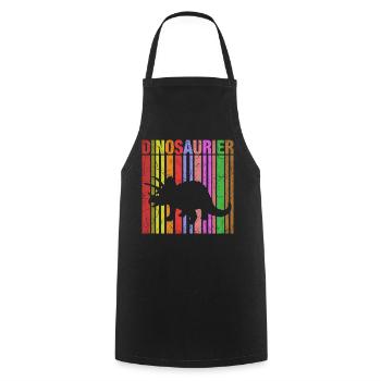 Dinosaur silhouette with color details - Cooking Apron - black - Front - AI Model Male 185 dark (185cm)