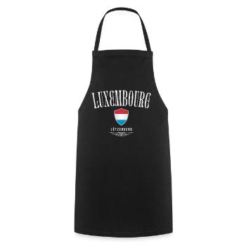 Drapeau luxembourgeois, made in Luxembourg - Tablier de cuisine - noir - Devant - AI Model Male 185 dark (185cm)