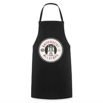 Antifascist Allstars – Hamburg shows its stance - Cooking Apron - black - Front - AI Model Male 185 dark (185cm)