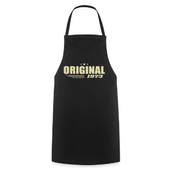 52nd Birthday 52 Years Original 1973 - Cooking Apron - black - Front - AI Model Male 185 dark (185cm)