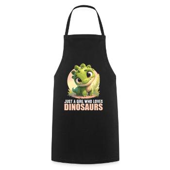 Dino Dinosaur Dinosaur - Cooking Apron - black - Front - AI Model Male 185 dark (185cm)