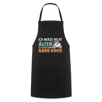 Motorcyclist Motorcycle Biker Birthday Funny - Cooking Apron - black - Front - AI Model Male 185 dark (185cm)