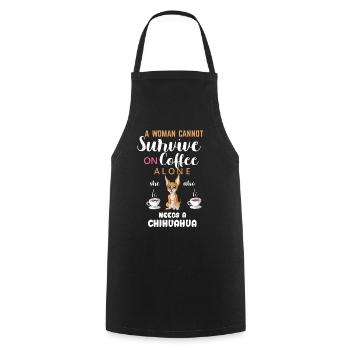 Chihuahua Dog Lover Coffee and Woman T-Shirt Gift - Cooking Apron - black - Front - AI Model Male 185 dark (185cm)