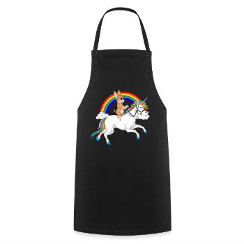Chihuahua Unicorn Ride - Cooking Apron - black - Front - AI Model Male 185 dark (185cm)