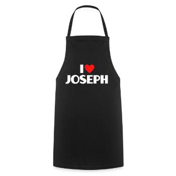 I love Joseph Rotes Herz Romantischer Name Fan - Kochschürze - Schwarz - Vorne - AI Model Male 185 dark (185cm)