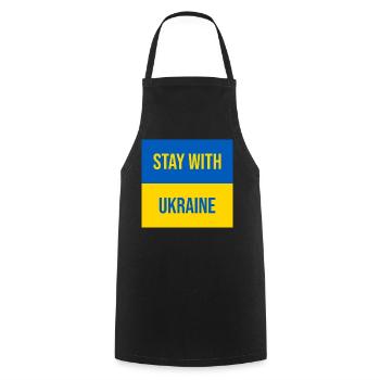 Stay With Ukraine Badge Design - Cooking Apron - black - Front - AI Model Male 185 dark (185cm)