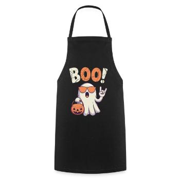 Boo! Cool ghost design for Halloween fans - Cooking Apron - black - Front - AI Model Male 185 dark (185cm)
