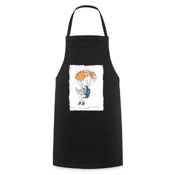 Airborne Reader Illustration - Cooking Apron - black - Front - AI Model Male 185 dark (185cm)